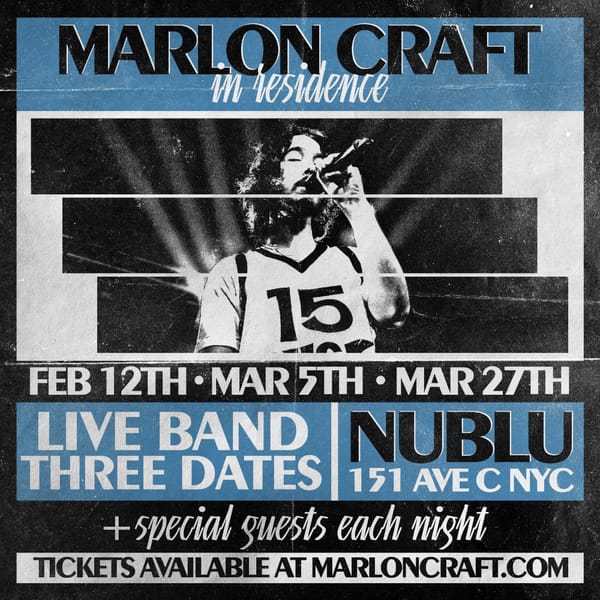 *Tickets on sale* Marlon Craft live band residency @ NUBLU NYC